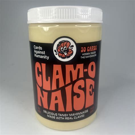 Includes the all-new <b>CLAM</b>-<b>O</b>-PACK hidden deep inside the mayonnaise, featuring 30 incredible <b>cards</b> about <b>clams</b> and creaminess. . Cards against humanity clam o naise